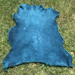 Turquoise Color Sheepskin, Throw Sheepskin, Carpet for Floor, Genuine Merino Sheepskin, Natural Soft Animal Hide, Sheep Wool, Rare Fur Color image 10