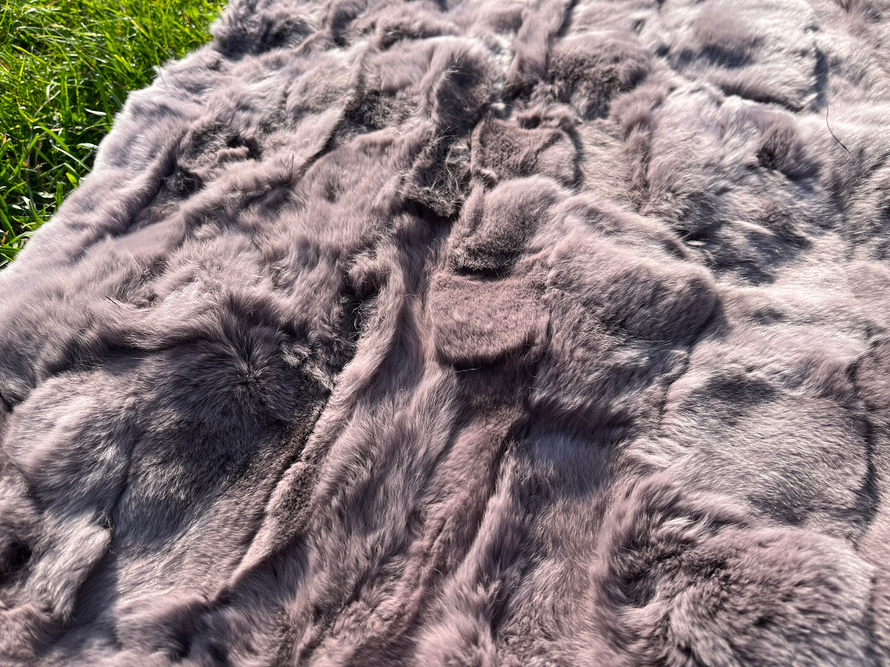 Gold Rabbit Fur Rose Gold Rex Rabbit Hide, Patchwork Rabbit Fur, Genuine Rex Fur ...