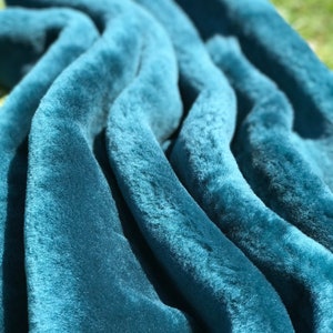 Turquoise Color Sheepskin, Throw Sheepskin, Carpet for Floor, Genuine Merino Sheepskin, Natural Soft Animal Hide, Sheep Wool, Rare Fur Color image 2