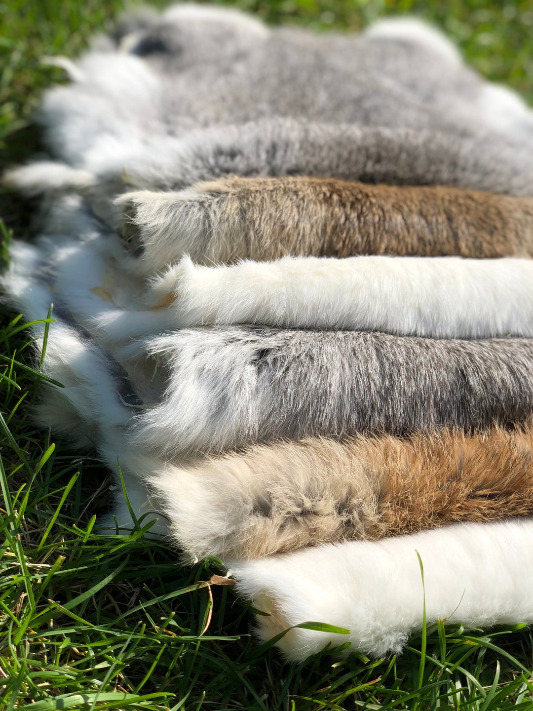 Wild Hare Rabbit Fur Soft Bright Durable Rabbit Skin Genuine Brown Gray White Fur Real Rabbit