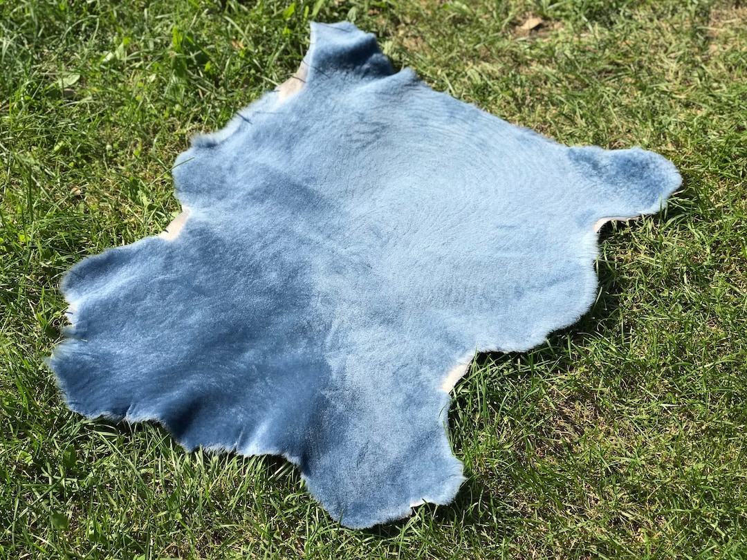 Baby Blue Sheepskin, Genuine Merino Fur, Throw Sheep Hide, Fur for