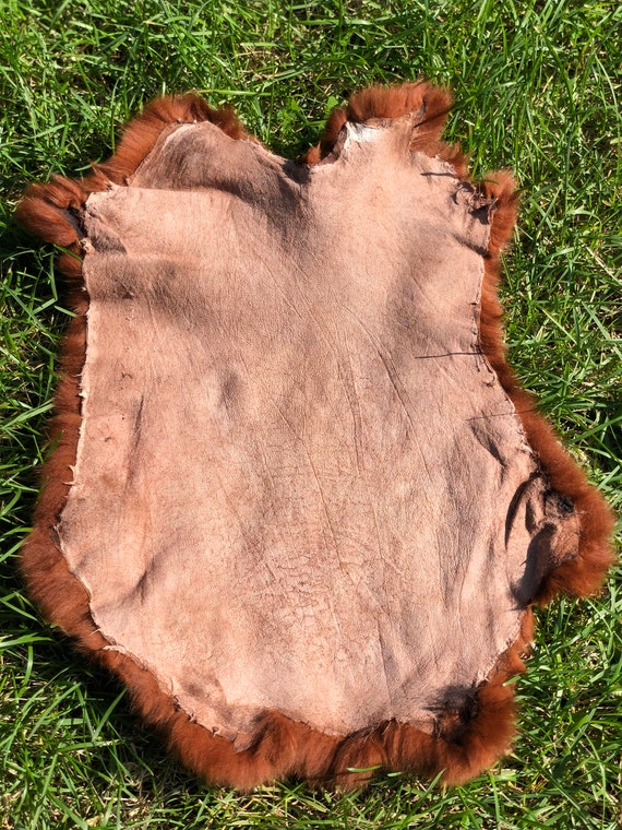 Natural Soft Genuine Rabbit Pelt Real Fluffy Fur Hide Materials