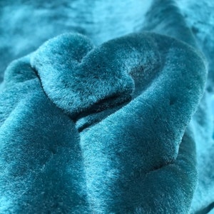Turquoise Color Sheepskin, Throw Sheepskin, Carpet for Floor, Genuine Merino Sheepskin, Natural Soft Animal Hide, Sheep Wool, Rare Fur Color image 8