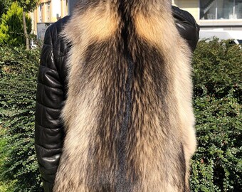 Genuine Finland Raccoon Large Size Hunting Animal Pelt Fluffy Soft  