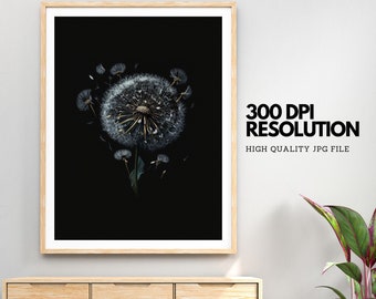 Dandelion Digital Prints, Dandelion Svg, Dandelion Print, Dandelion Png, Flower Svg, Digital Download, Wall Print, Printable Botanical,