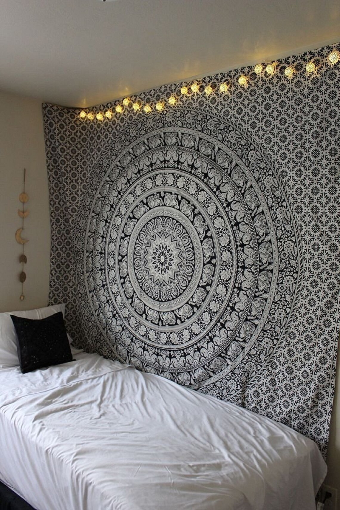 Schwarz & weiß Multi Wandteppich Wandbehang Dekor Mandala Etsy