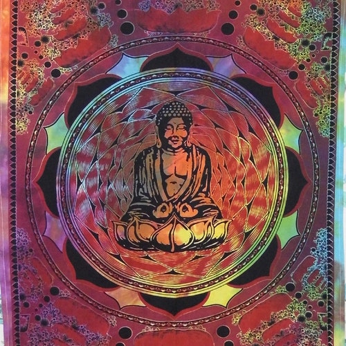 Lord Buddha Printed Cotton Poster Tapestry Yoga Mat Indian Mandala Wall Hanging 