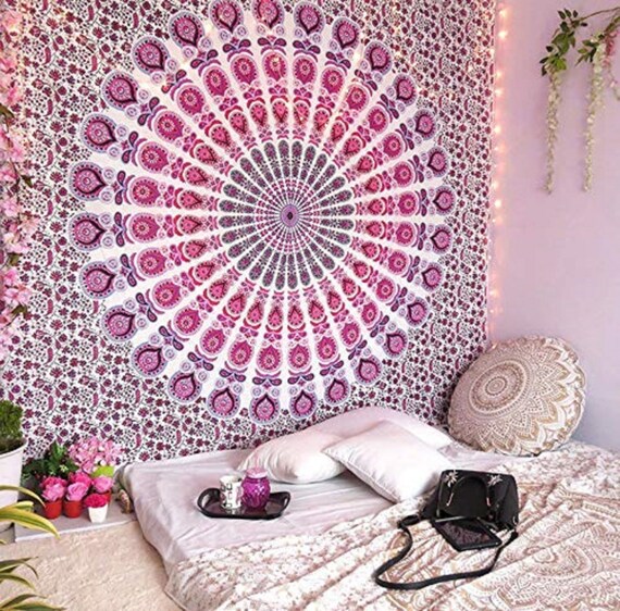 Tapestry Mandala Wall Hanging Boho Cotton Poster Twin Queen Tapestry Home Decor 