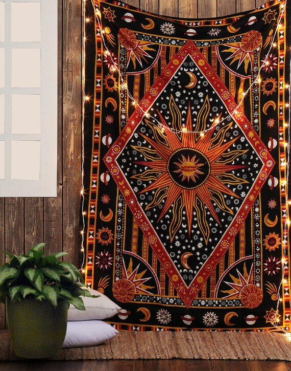 Hippie Mandala Hippie Hippies Wall Hanging 100cotton Tapestry Etsy