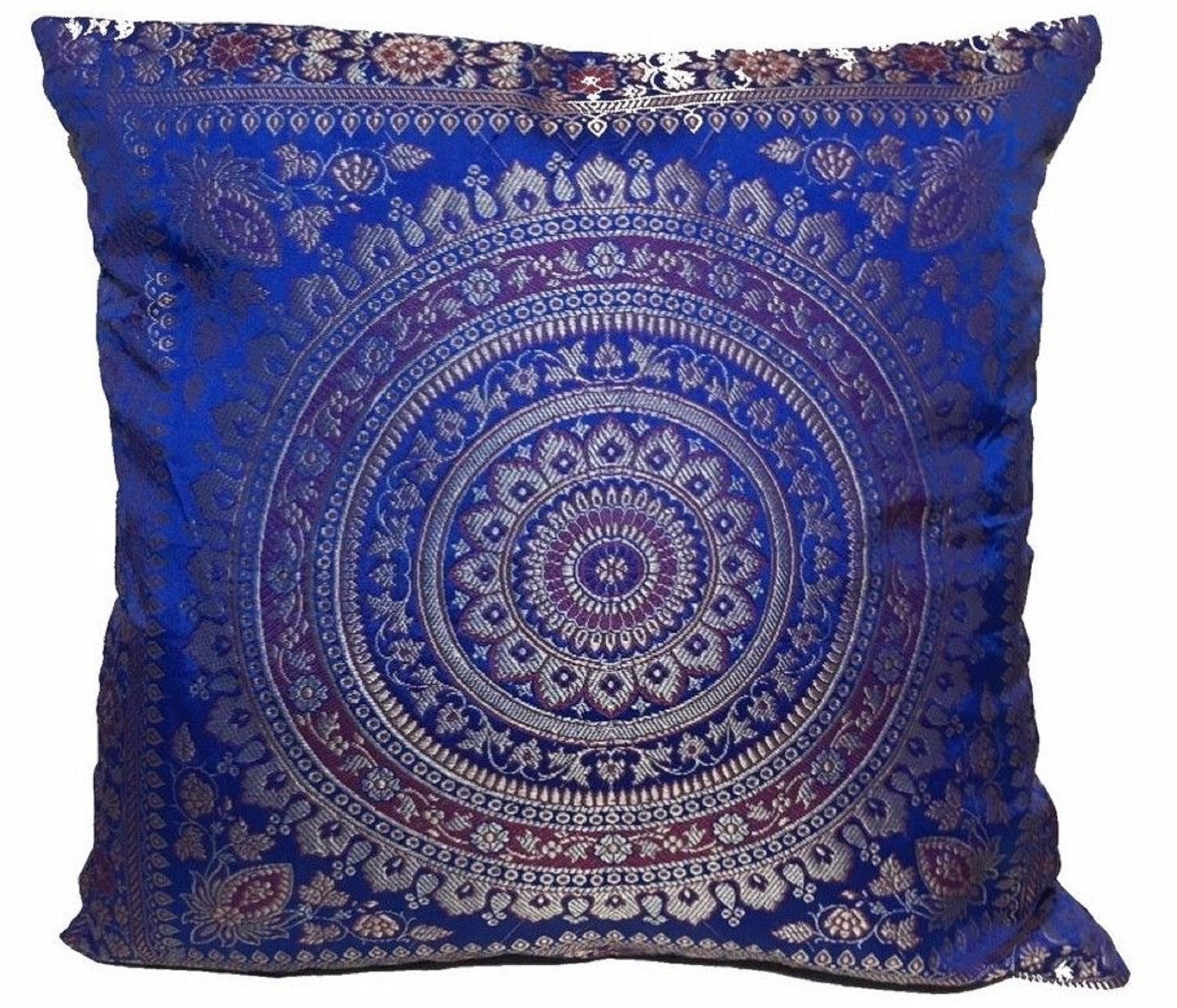 Silk Cushion Cover Indian Handmade Decorative Pillow Cases Etsy