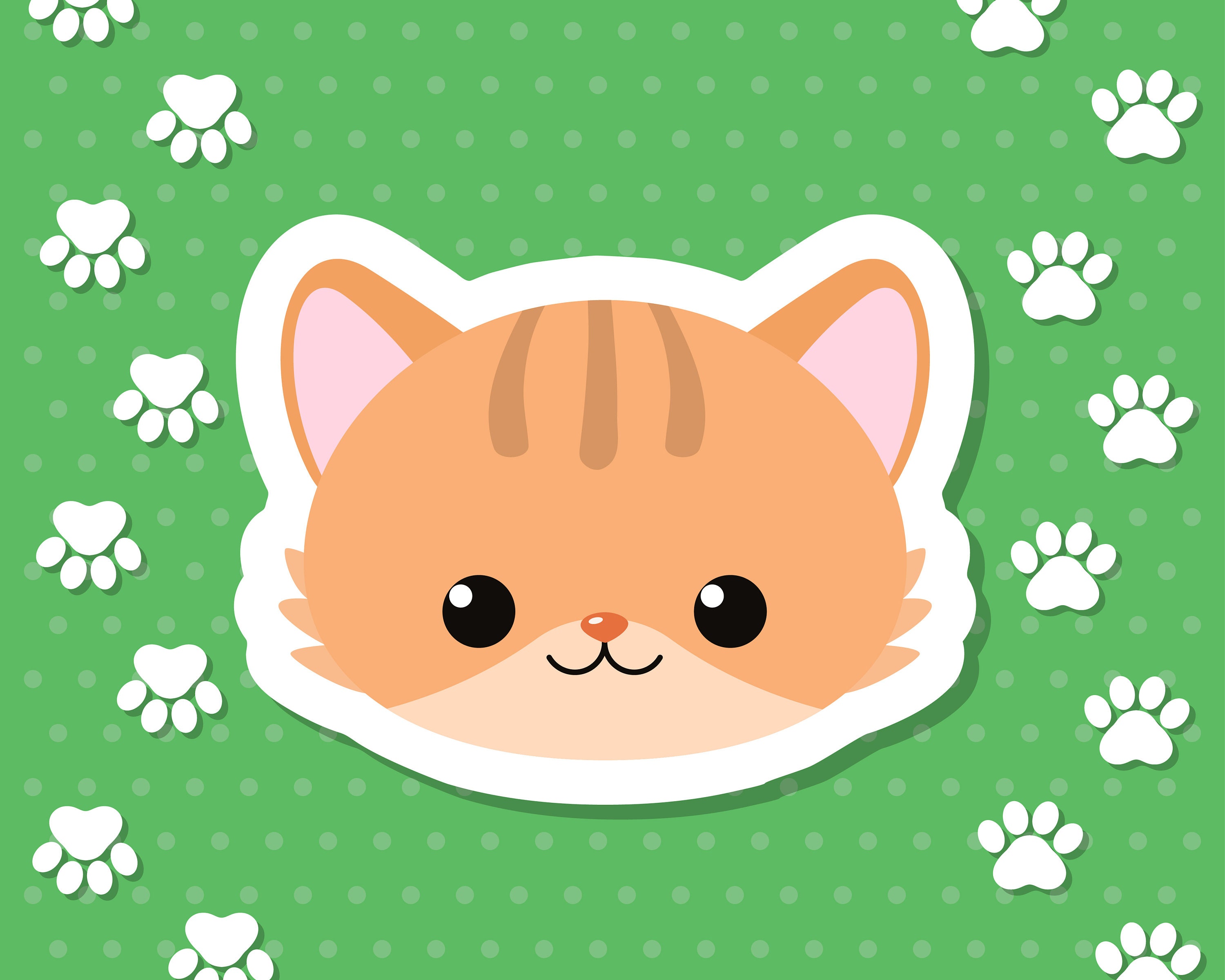 Süße Kawaii Katze Aufkleber. Haustier digitale | Etsy