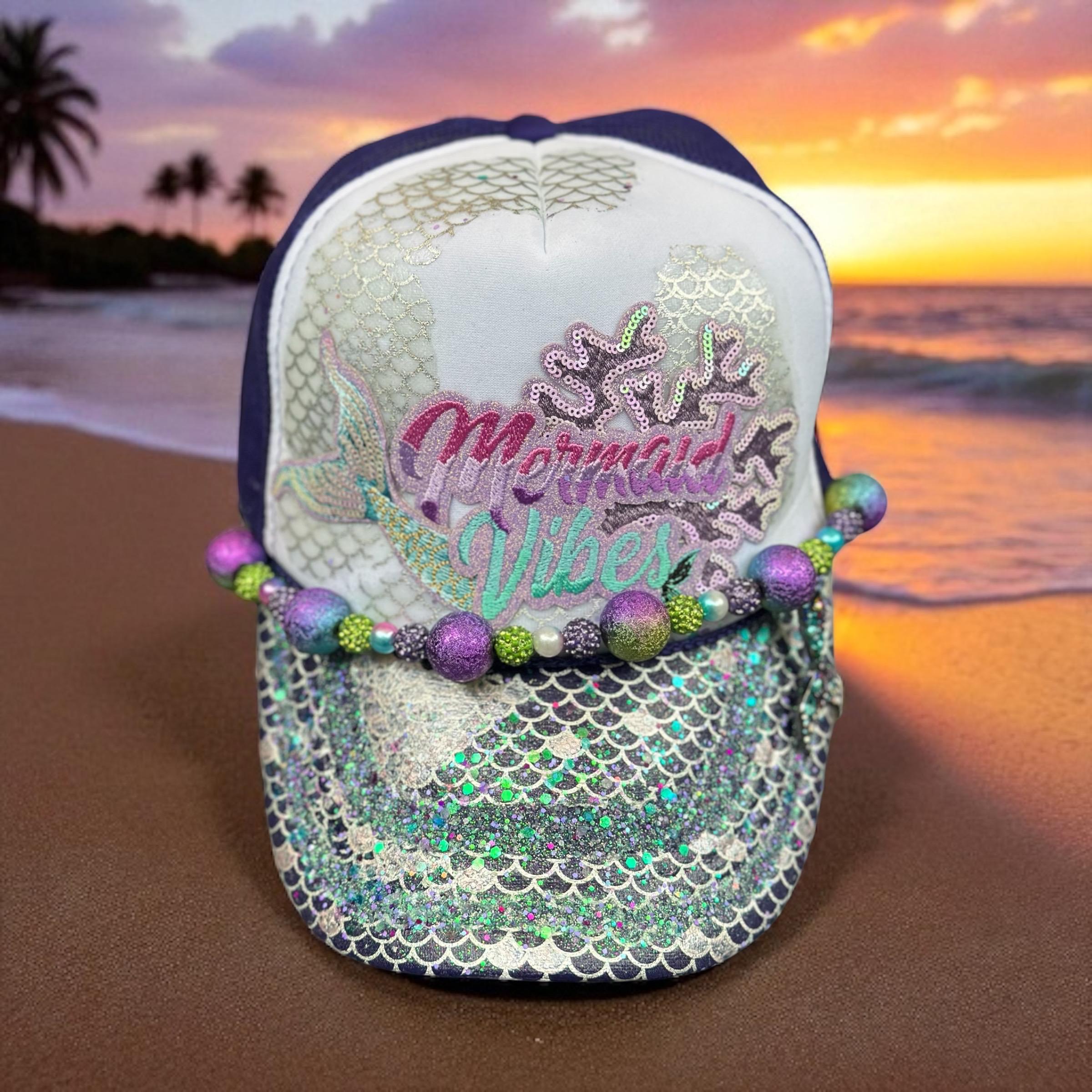 Mermaid Hand Painted Trucker Hat - Etsy