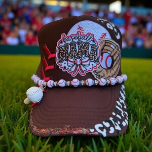 Leopard Print Beaded Cap Beige Boss Cap With Beads TFJ Beige Leopard Print Baseball  main image 2