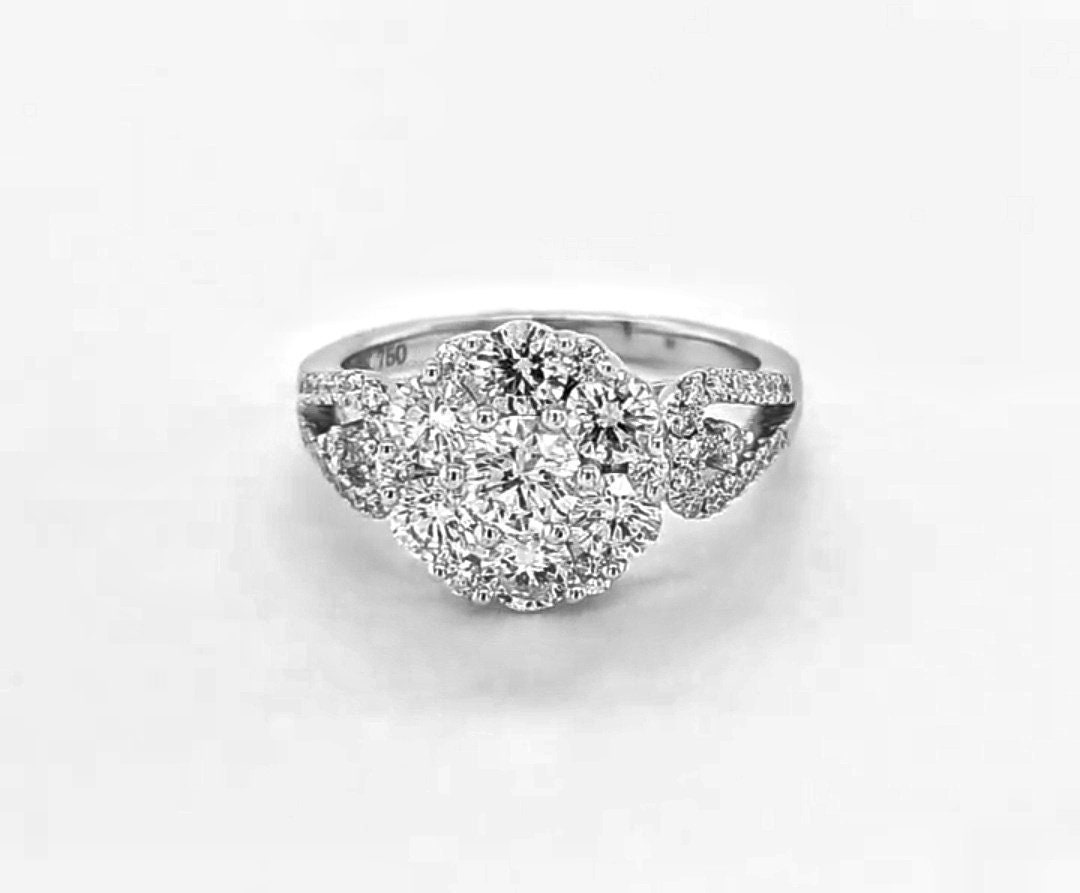 2.50 CT Round Diamond Art Deco Wedding Engagement Women's Ring 14K White Gold GP 2.50 CT Round Diamond Art Deco Wedding Engagement Women's Ring 14K White Gold GP