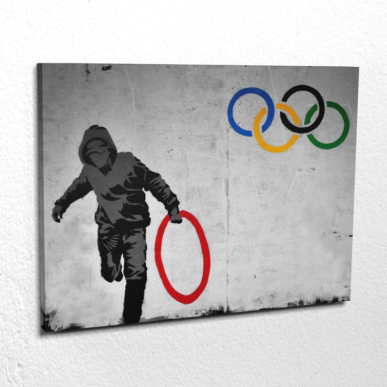 Banksy Olympic Rings Thug Thief Canvas Wall Art Print | Etsy