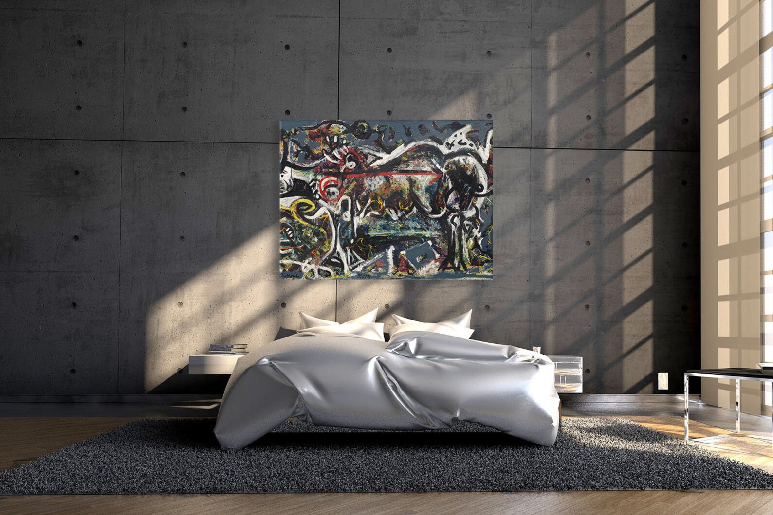 Jackson Pollock The She Wolf 1943 Canvas Wall Art Print Etsy