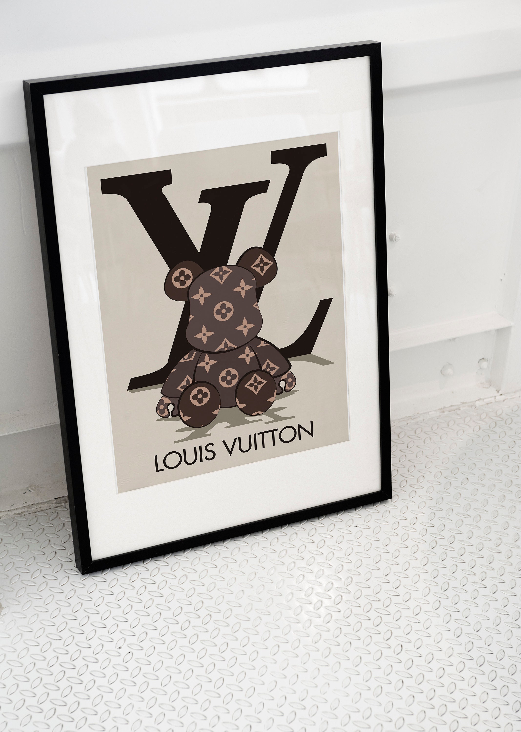 Luxury Art Print, Louis Vuitton Bear Illustration