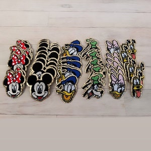 2.5 INCH Glitter Mickey Mouse and friends patch- Disney glitter patch iron on- Minnie Mouse glitter patch