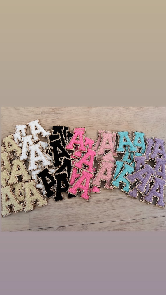 Chenille Letter Patches Iron on Chenille Patch 3 Inch Chenille Letter Patch  Varsity Letter Patch 