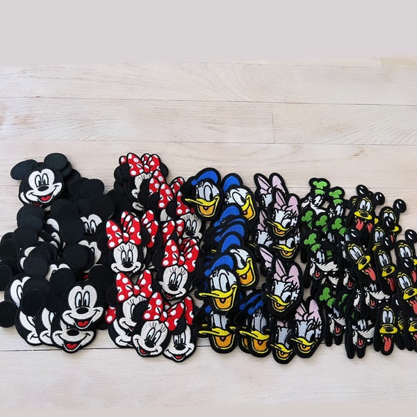 2.5 INCH Iron on Mickey and friends embroidered patch- Donald duck patch- daisy patch- Pluto patch- goofy patch- Minnie Mouse patch