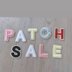 2 inch embroidered 3mm adhesive patches- embroidered 2 inch letters- 3mm adhesive letter patch
