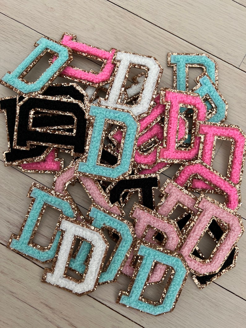 ADHESIVE Letter Patches Chenille Letter Patches Sticker Etsy