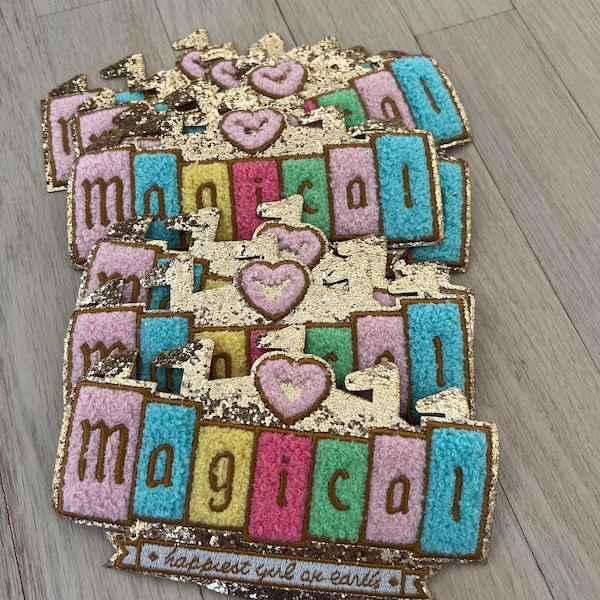 Disney magic castle patch- Disney embroidered glitter patch- magic Disney iron on patch