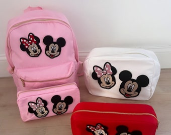 Disney backpack- Mickey Minnie nylon pouch- nylon pouch- Mickey backpack