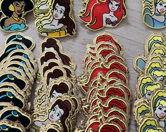 IRON ON embroidered princess patches- Cinderella patch- Ariel patch- Belle patch- Jasmine princess patch- Snow White patch