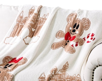Luxe Christmas Mickey Mouse blanket- luxe Disney blanket- Mickey Mouse blanket-microfiber Christmas blanket