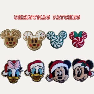 Christmas Minnie Mouse patch- iron on Chritmas Disney patch- Disney Mickey Christmas patch- Disney Christmas gift-Disney candy cane patch