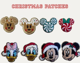 Christmas Minnie Mouse patch- iron on Chritmas Disney patch- Disney Mickey Christmas patch- Disney Christmas gift-Disney candy cane patch