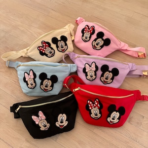 READY TO SHIP nylon jumbo Christmas Fanny pack- Mickey and Minnie nylon jumbo Fanny pack- nylon Fanny pack