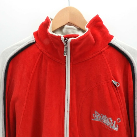 Vintage Southpole Men's Red Gray Track Jacket Velour - Etsy
