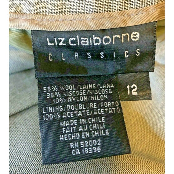 Vintage Liz Claiborne Women Pants Gray Wool Blend High Waist Lightweight  Size 12 