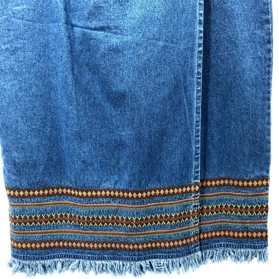 Vintage Denim & Co Denim Skirt Large Western Faux… - image 5