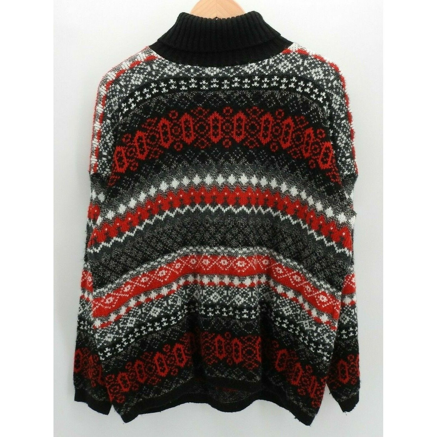 Vintage 80's Adele Knitwear Pullover Sweater Turtleneck Fair Isle Size ...