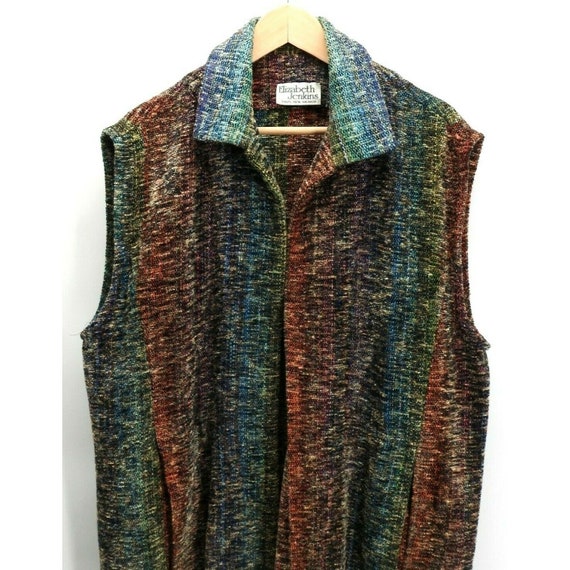 Vtg Elizabeth Jenkins Sweater Vest Pockets Fiber … - image 3