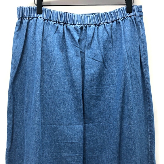 Vintage Denim & Co Denim Skirt Large Western Faux… - image 4