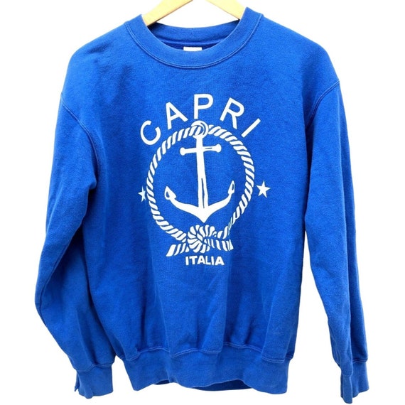 Vintage Capri Italia Womens Sweatshirt Small Blue 