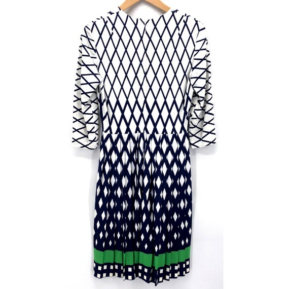 Vintage Leslie Fay Dress Small Geometric Pleated … - image 3