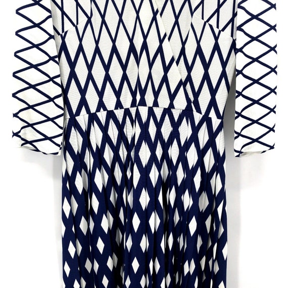 Vintage Leslie Fay Dress Small Geometric Pleated … - image 6