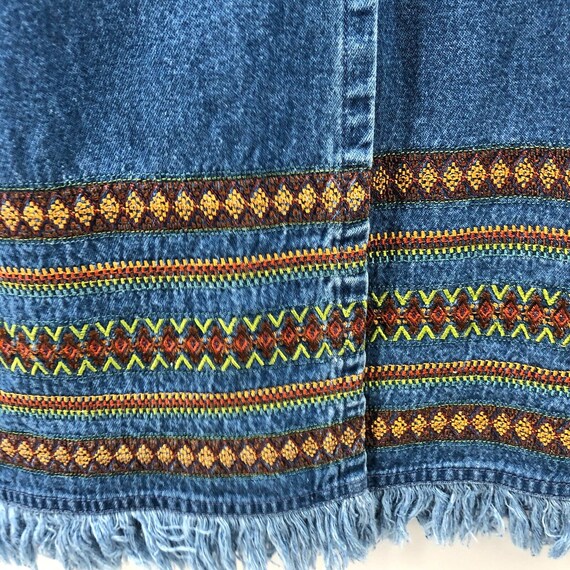 Vintage Denim & Co Denim Skirt Large Western Faux… - image 6