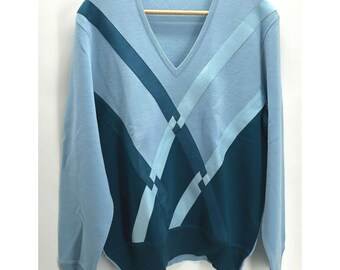 Vintage Lavin's Men's Sweater Zephyr Wool Retro Hipster Rockabilly Blues Large