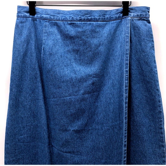 Vintage Denim & Co Denim Skirt Large Western Faux… - image 3