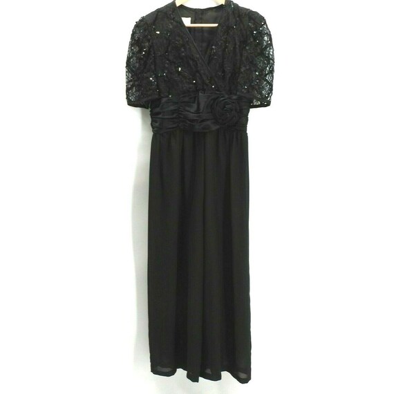 Vintage Town & Country Jumpsuit Formal Black Part… - image 8