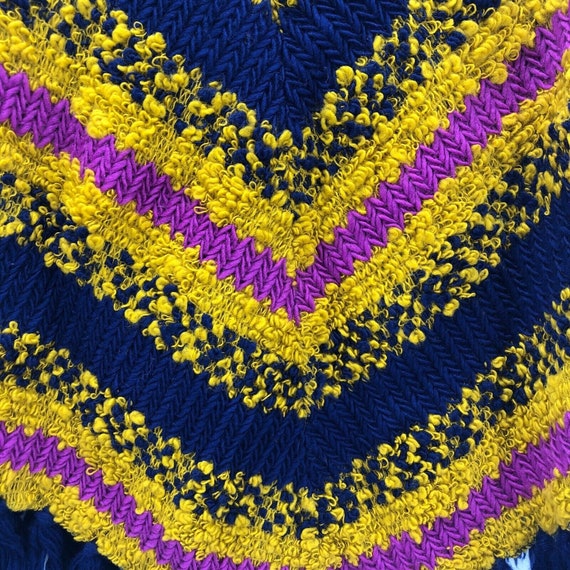 Vintage 70s Jack Winter Poncho Crochet 1/4 Zip St… - image 10