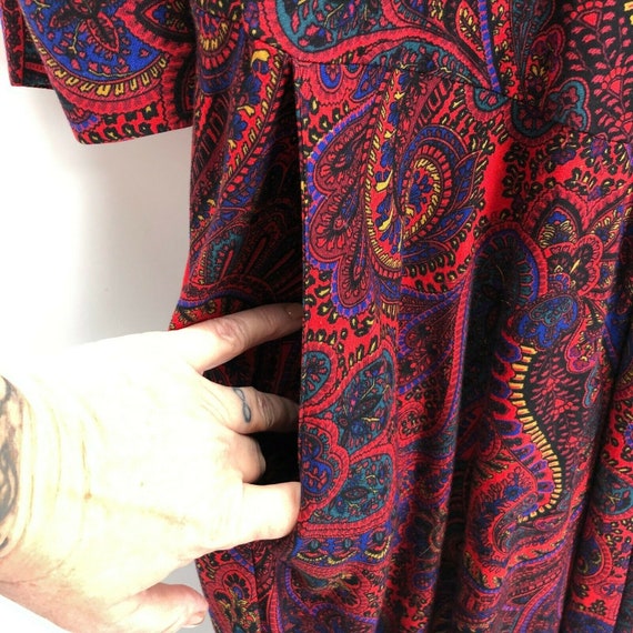 Vintage SL Fashions Dress Midi Paisley Drop Waist… - image 9