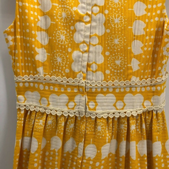 Vintage 70s Alex Coleman Maxi Dress Yellow White … - image 6