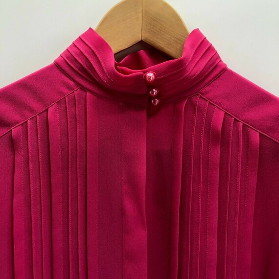 Vintage 90s Jennifer Blouse Sheer Pink Pleated Y2… - image 5